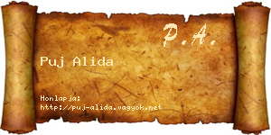 Puj Alida névjegykártya
